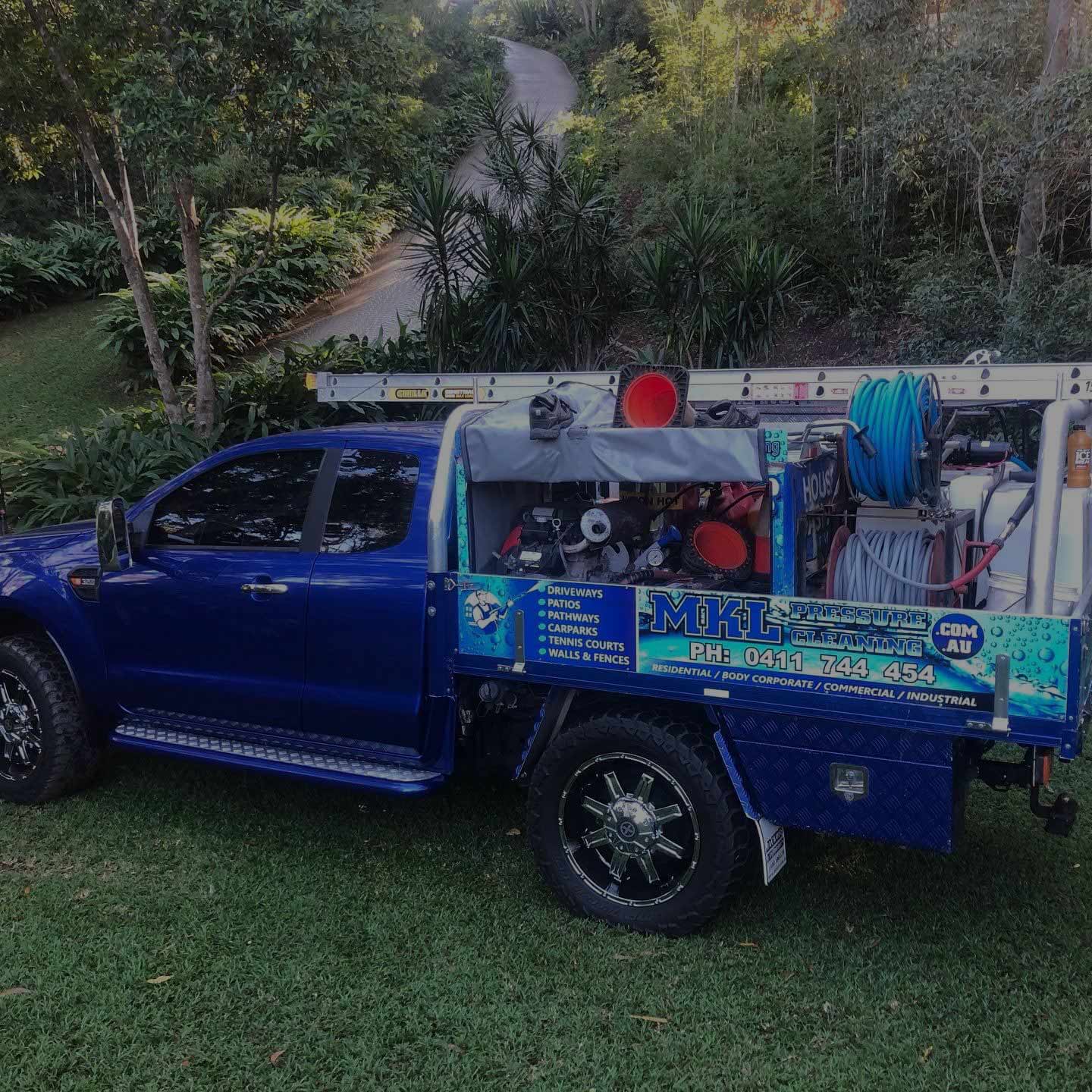 MKL truck full of professional cleaning equipment